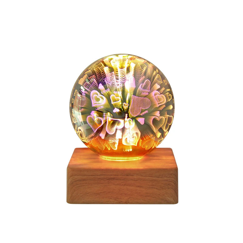 3D Crystal Ball Lamp Laser Engraved Galaxy Planet Moon Saturn LED Night Light Home Decor Valentine's Day Father's Day Gift