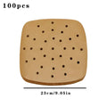 100PCS Air Fryer Paper Disposable Steamer Liners Kitchen Bakeware Papers Baking Non-Stick Steaming Mat Oil-absorbing Paper