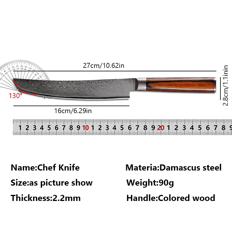 67 Layer Damascus Steel Japanese Chef Knife Meat Cleaver Kitchen Knife Fish Sushi Slicing Filleting Knife Cooking Cutting Tools