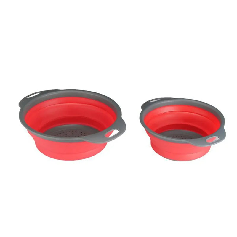 1pcs Silicone vegetable and fruit cleaning and drainage basket cleaning basket Folding water filter net Kitchen Gadgets